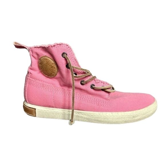 NEW Blackstone bright pink canvas high top lace up sneakers size 38 - Picture 2 of 13